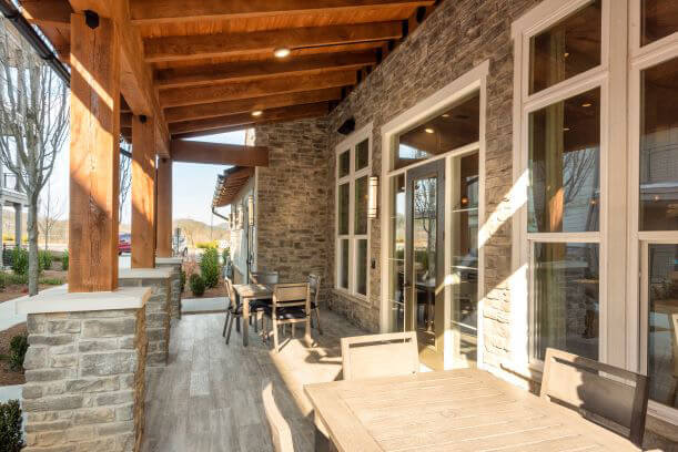 Outdoor patio seating at Retreat at Ironhorse, Tennessee