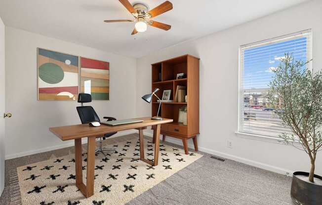 Office Space with Ceiling Fan