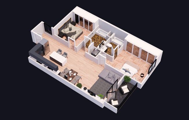 2 beds, 2 baths, 957 sqft, $3,500, Unit #206