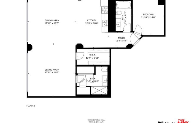 2 beds, 2 baths, 1,436 sqft, $3,000, Unit 201