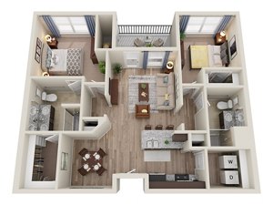 2 beds, 2 baths, 1,035 sqft, $1,999