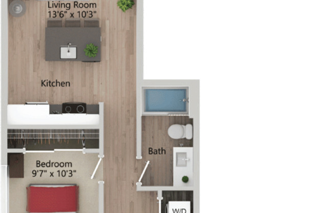 1 bed, 1 bath, 837 sqft, $1,395, Unit 620