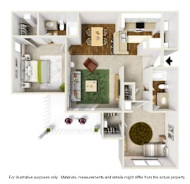 2 beds, 2 baths, 921 sqft, $1,607