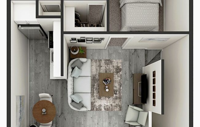 Studio, 1 bath, 500 sqft, $800, Unit 1018