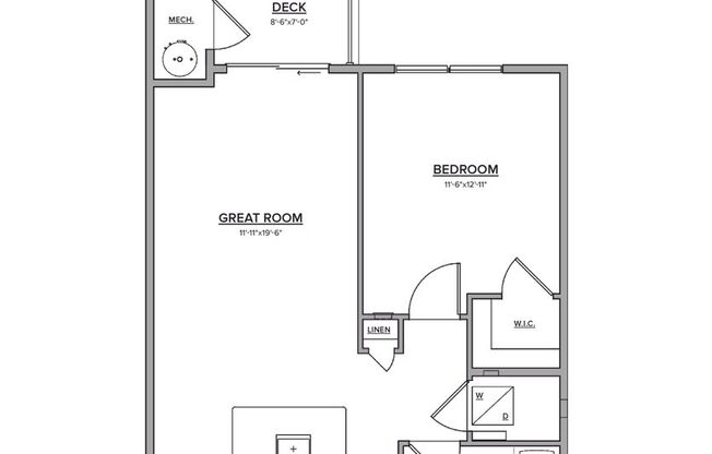 1 bed, 1 bath, 706 sqft, $2,065, Unit 7106