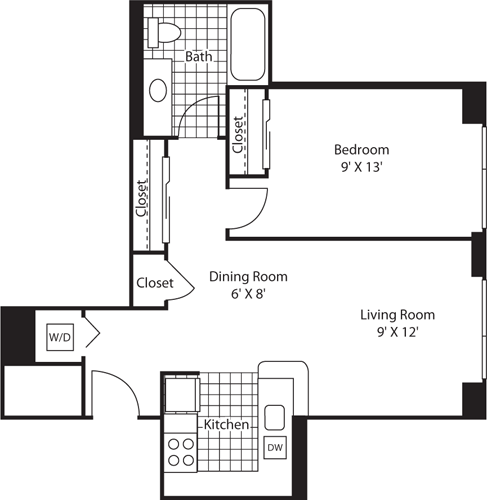 1 bed, 1 bath, 729 sqft, $2,152