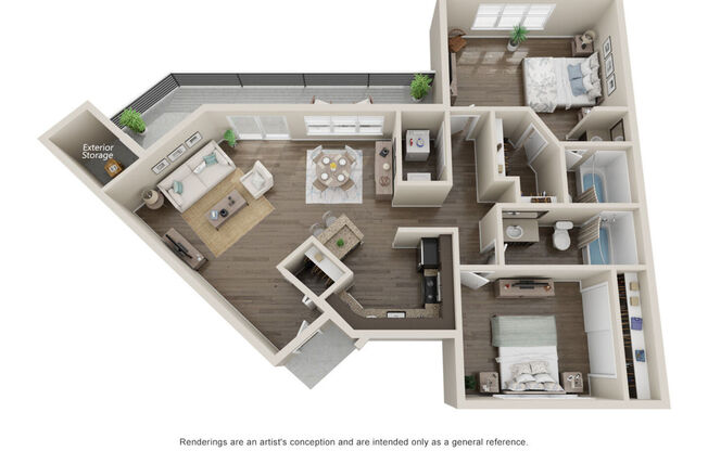 2 beds, 2 baths, 1,046 sqft, $2,686