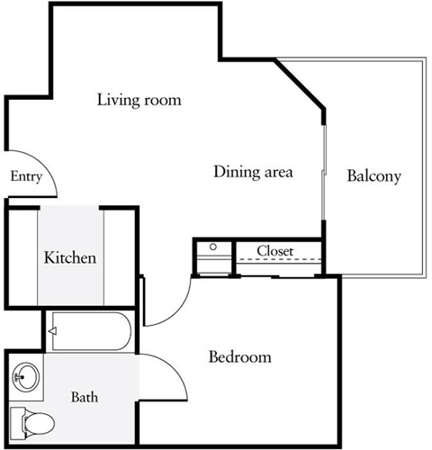 1 bed, 1 bath, 528 sqft, $3,276, Unit 508
