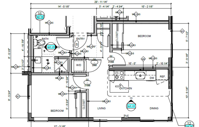 2 beds, 1 bath, 600 sqft, $1,645, Unit 301