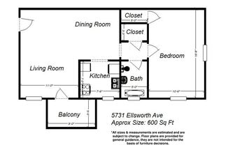 1 bed, 1 bath, 600 sqft, $1,445, Unit 5731 Ellsworth Ave. #B3