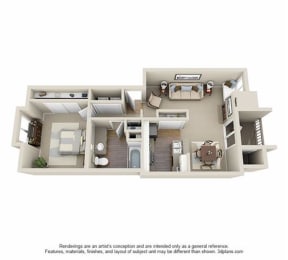 1 bed, 1 bath, 756 sqft, $1,726