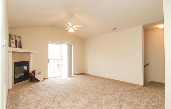 Living Room with fireplace at Northbrook Apartments in Lincoln NE