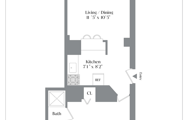 1 bed, 1 bath, $2,200, Unit 1A