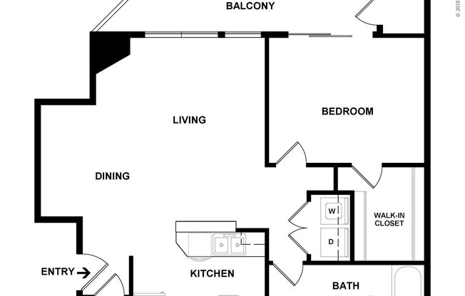 1 bed, 1 bath, 753 sqft, $1,205