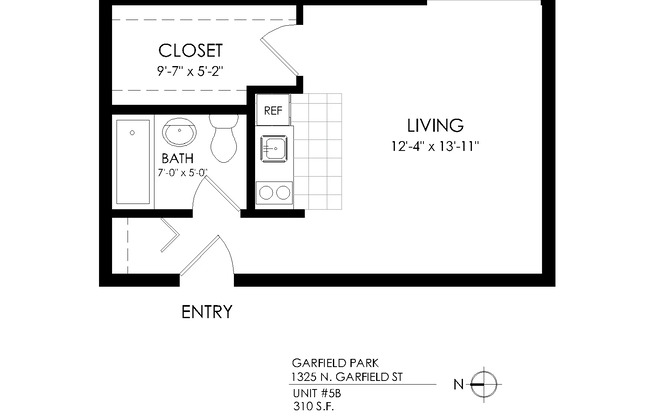Studio, 1 bath, 415 sqft, $1,095