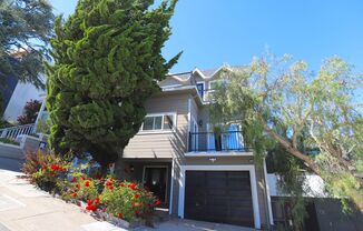 Noe Valley: Italianesque Three Level Home 4 Bedroom 4 Bath with Sweeping Views from the 5 Decks, Back Yard & 2 Car Garage