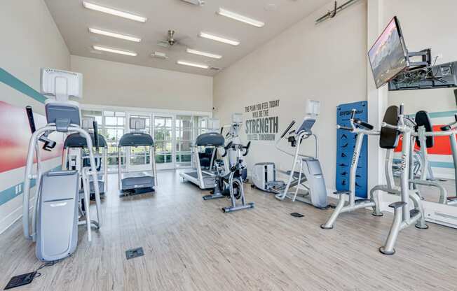 Fitness Center With Vaulted Ceilings