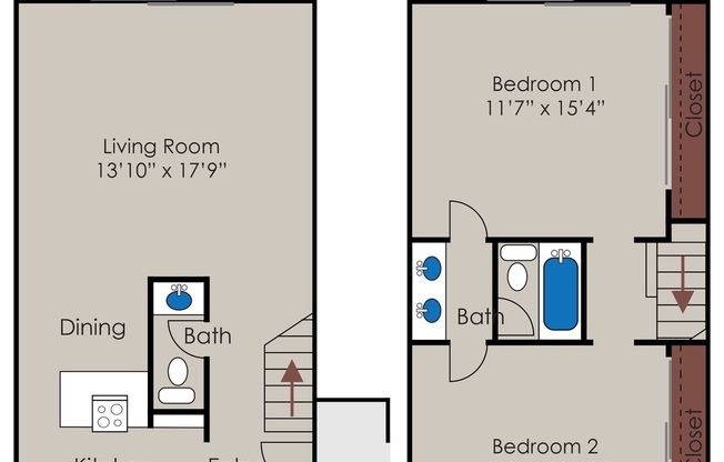 2 beds, 1.5 baths, 1,050 sqft, $2,595, Unit 6