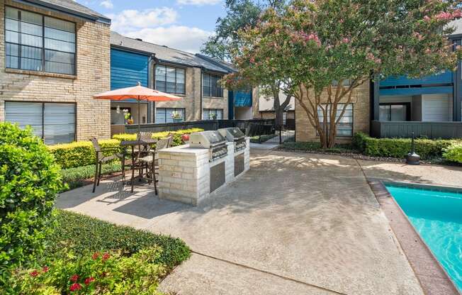 our apartments have a pool and a patio