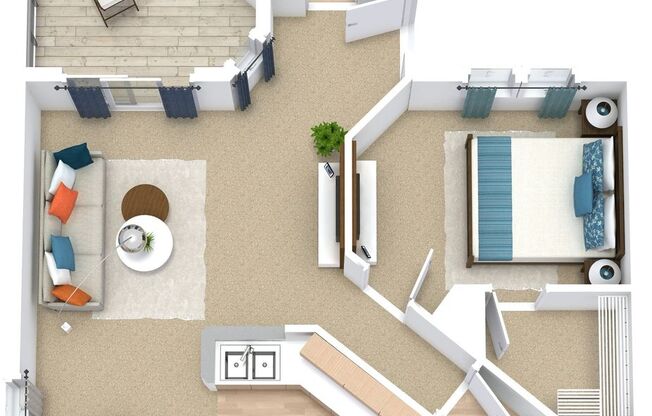 1 bed, 1 bath, 800 sqft, $1,224, Unit 711