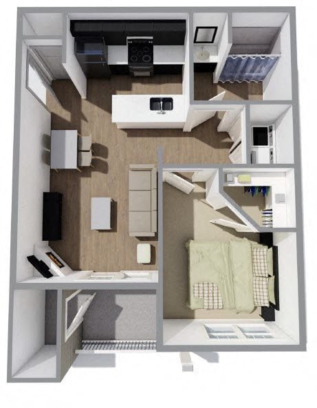 1 bed, 1 bath, 684 sqft, $1,725