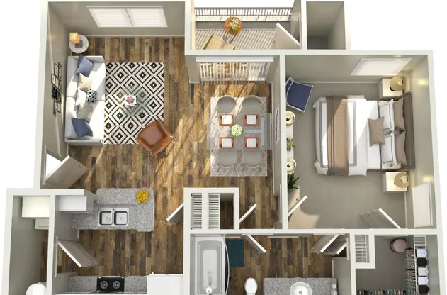 1 bed, 1 bath, 640 sqft, $1,451