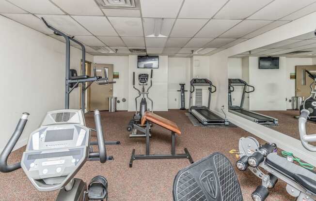 Fitness Center With Equipment For Resident Usage, Highland Plaza, Pittsburgh PA.