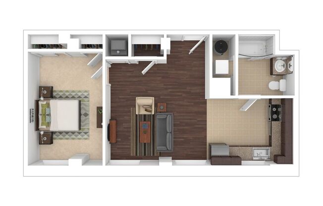 1 bed, 1 bath, 599 sqft, $2,645, Unit H-711