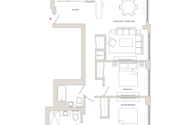 2 beds, 2 baths, 1,086 sqft, $7,543, Unit 7C