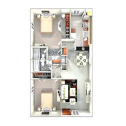2 beds, 2 baths, 1,073 sqft, $1,561