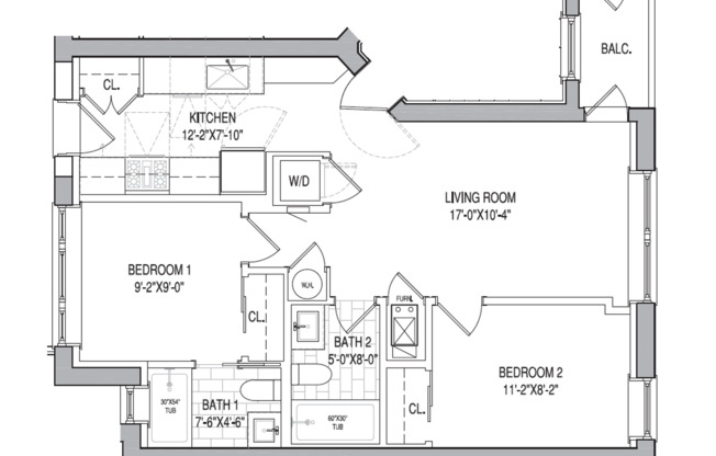 2 beds, 2 baths, 750 sqft, $3,095, Unit 3440-3