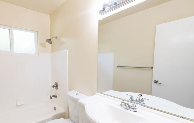 a bathroom with a sink and a toilet and a mirror