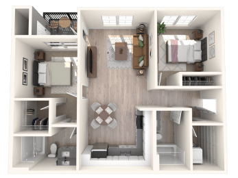 2 beds, 2 baths, 1,013 sqft, $1,875