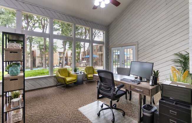 This is a picture of the leasing office at Canyon Creek in the Midtown neighborhood of Dallas, TX