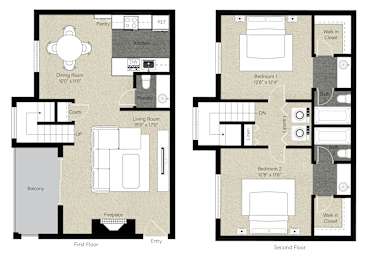 2 beds, 2.5 baths, 1,200 sqft, $3,440