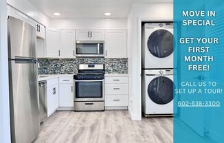 *MOVE IN SPECIAL* RARE! Beautifully Renovated 2 Bed 2 Bath with In Unit Washer & Dryer Just Moment from Old Town Scottsdale!