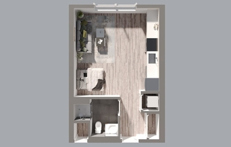 Studio, 1 bath, 485 sqft, $2,080, Unit 605