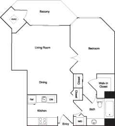 1 bed, 1 bath, 640 sqft, $2,483