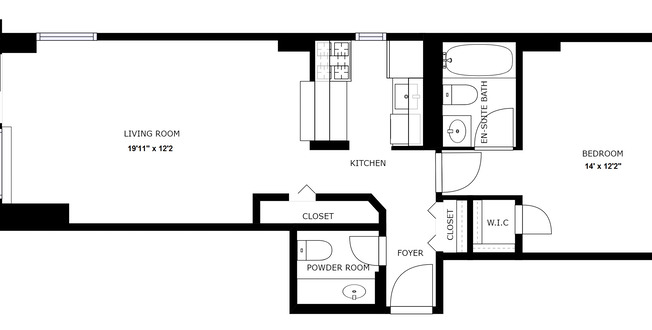 1 bed, 1.5 baths, $5,500, Unit 20H