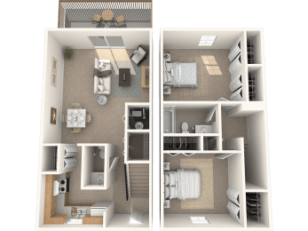 2 beds, 1.5 baths, 1,000 sqft, $1,598