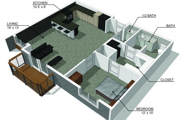1 bed, 1 bath, 827 sqft, $1,385