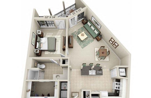 1 bed, 1 bath, 839 sqft, $1,979