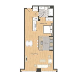 Studio, 790 sqft, $2,815