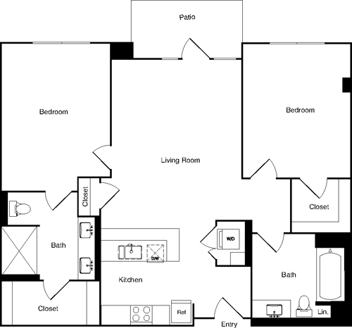 2 beds, 2 baths, 1,040 sqft, $3,033