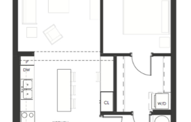 1 bed, 1 bath, 739 sqft, $1,655, Unit 427