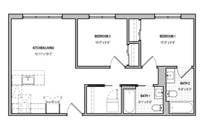 2 beds, 2 baths, 800 sqft, $2,446, Unit 314