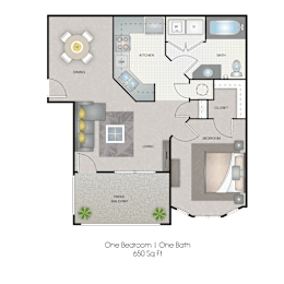 1 bed, 1 bath, 650 sqft, $1,075