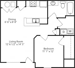 1 bed, 1 bath, 721 sqft, $1,265