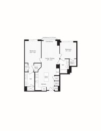 2 beds, 2 baths, 1,068 sqft, $3,750