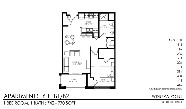 1 bed, 1 bath, 770 sqft, $1,509, Unit 411